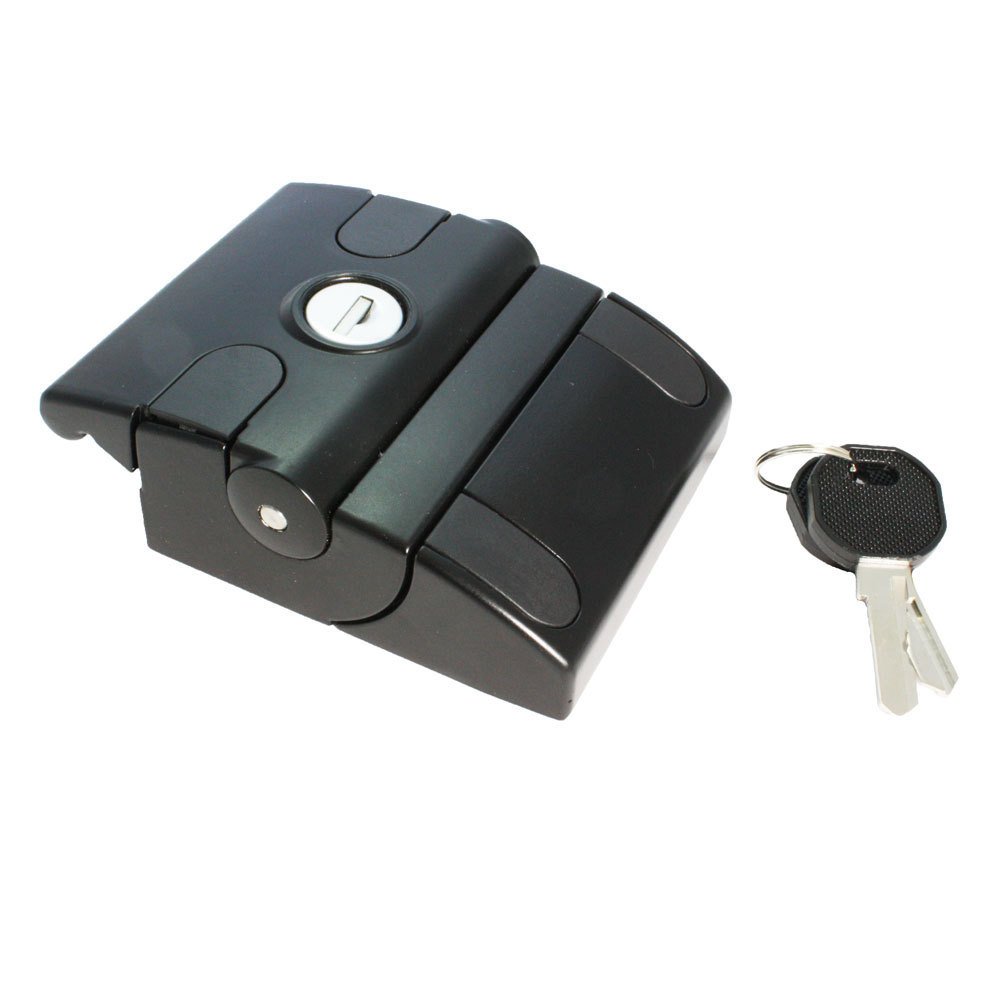 Fallen Closure Compact Door Lock with Key, Keyed Alike, Aluminium, black Verpulvert