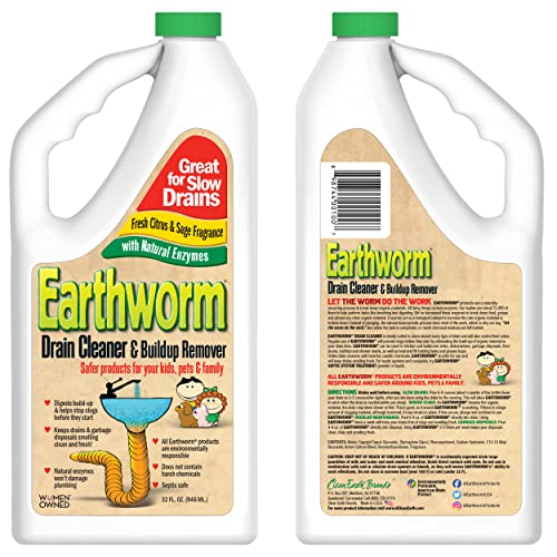 Earthworm Drain Cleaner Clog Remover Drain Opener / Deodorizer