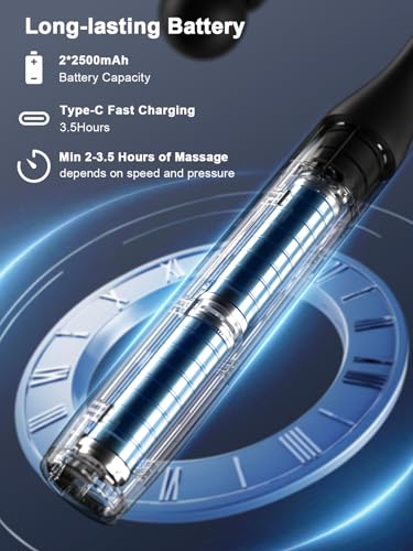Mebak M3 Massage Gun, 2 in 1 Detachable Massage Gun Deep Tissue, Muscle Percussion Massager Gun with 5 Speed Levels, Body Massager for Back, Leg, Shoulder, Gift for him