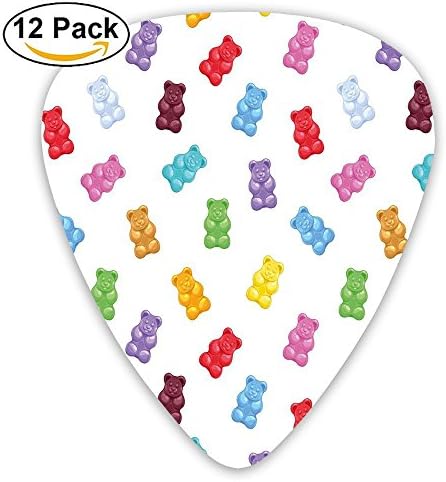 ROSSERJR Vibrant Colored Gummy Bears 12 Pack Colorful,Stylish, Premium Quality | Perfect Guitar Picks For Kids &amp; Teens