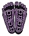 Mato & Hash 5-Toe Exercise Barefoot Feel Yoga Toe Socks With Full Grip - Black/Radiant Orchid CA7000GR M/L