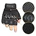 FREETOO Tactical Gloves Military Rubber Hard Knuckle Outdoor Gloves (Black Half Finger, XL:9.2