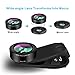 Phone Camera Lens,Kaiess 120° Super Wide Angle Lens + 198° Fisheye Lens & 15X Macro Lens, Clip on 3 in 1 Cell Phone Lens Kit for iPhone X, 8, 7, 6s, 6 Plus and More