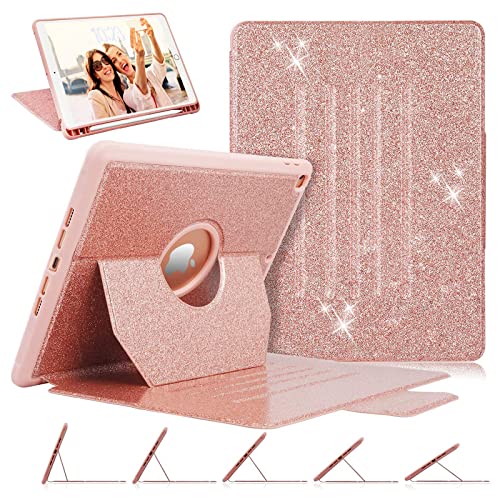 sevrok Rosa Marmor iPad 8./7. Generation Hülle, Hart, Metall, Montierbar auf Oberflächen, Schutz im Alltag, Multimedia-Ansicht, Produktivität