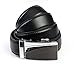 Platinum Hanger Mens Genuine Leather Dress Belt - Automatic Sliding Buckle Ratchet Adjustable Track Belt