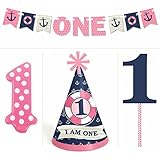 Ahoy Nautical Girl - Smash Cake Kit - High Chair Decorations