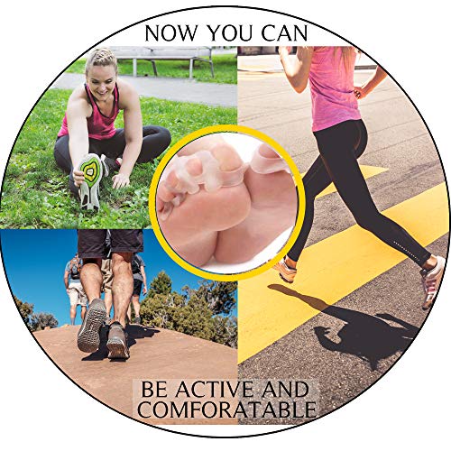 Gel Toe Separator Toe Straightener Toe Spacers (2 Pairs) Toe Stretchers Bunion Pain Relief - Hammer Toe Corrector - Toe Spreader -Toe Alignment Bunion Correction and Overlapping Toes
