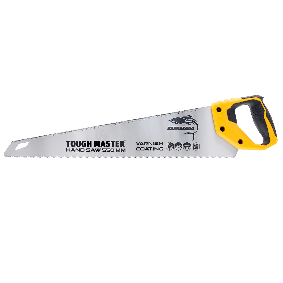 TOUGH MASTER Hand Saws 550mm, Pruning & Cutting Wood, Plastic, PVC Pipes, Razor Sharp Blade 9TPI Comfortable Non-Slip Handle, Wood Saw with Ruler Markings (1)