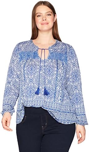 Women's Plus-Size Camilla Printed Swing Top with Tie