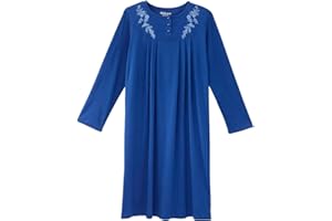 SILVERT'S ADAPTIVE CLOTHING & FOOTWEAR Silverts Open-Back Hospital Gowns for Women – Comfortable, Dignified, Easy Dressing for Seniors & Patients - Embroidered