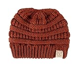 Kids No Pom Beanie - Rust