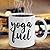 YOGA FUEL MUG ~ Funny yoga related coffee mugs - lovers hot gift ideas / inspired fun teacher - instructors birthday gifts for her/him/men/women/mom/Dad/Wife/Husband White C handled 11 Oz