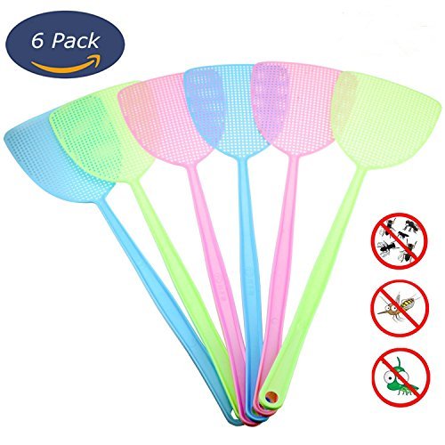 Supoice 6 Pack Fly Swatter Manual Swat Pest Control Plastic with Long Handle Assorted Sweet Colors - Thumbnail 5
