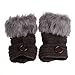 DZT1968® 1PCWomen Winter Faux Rabbit Fur Wrist Fingerless Gloves Mittens (Deep Gray)
