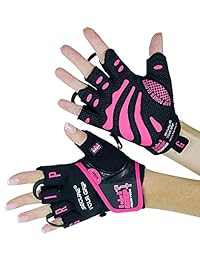Women Gym Gloves - Mimi - Protect Your Hands & Improve Your Grip - Pink & Black Weightlifting Gloves - Easy to Pull On & Off - Adjustable Fit