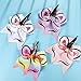 BBTO 6 Pieces Unicorn Shape Cheer Hair Bows Colorful Elastic Headband Grosgrain Bows for Girls, 7 Inch
