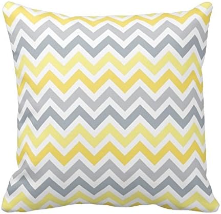 Custom Pattern Pillowcase Yellow Gray Ombr¨¦ Chevron Zigzag Stripes Pillow Covers 20 x 20