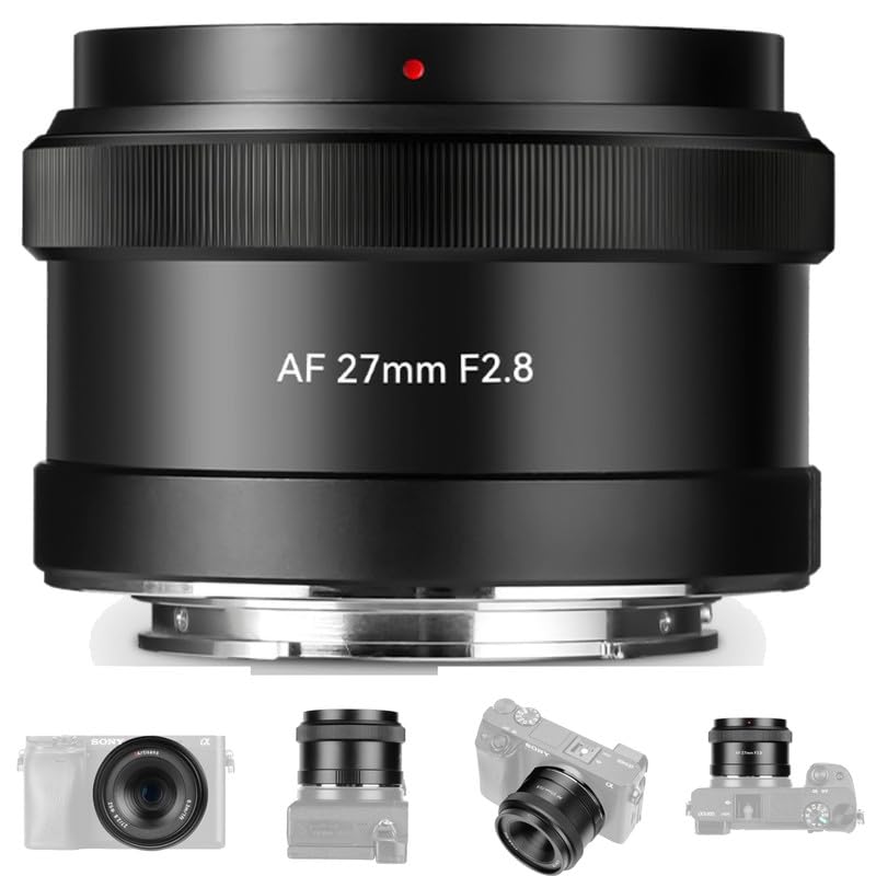 7artisans AF 27mm F2.8 E Lens Auto Focus Lens APS-C Frame for E-Mount Camera A5000 A6600 NEX-3 NEX-3N NEX-7 NEX5 CA7 A7I A7R A7S A7SI A7SII A9 and More (Black)