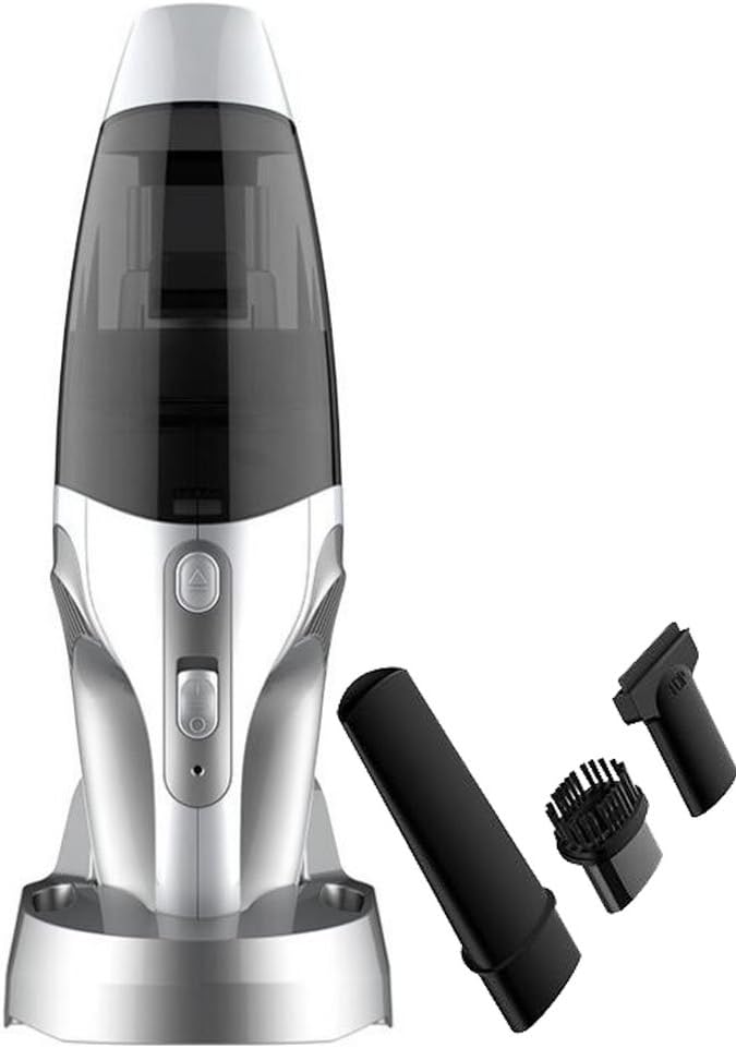 Portable Cordless Car Vacuum Cleaner Wet And Dry Dual-Use Dc12v High-Powe Super Suction Car Vacuum,Silver