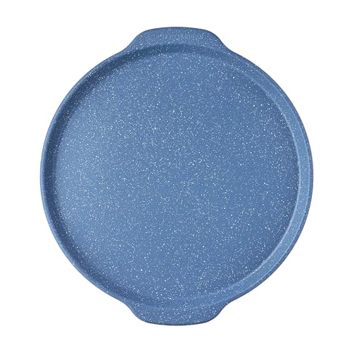 16-Inch Blue Speckle Pizza Pan, Aluminized Steel Nonstick Baking Sheet for Crispy Crust - Oven Safe Round Pan for Homemade Pizza, Bread & Reheating