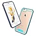 TIAMAT iPhone 6S Plus Case, TOTU Hybrid Bumper Scratch Proof [Crystal Clear] Protective Case with Clear Back Panel for Apple iPhone 6 Plus (2014) / iPhone 6S Plus (2015), DarkBlue/Sky Blue
