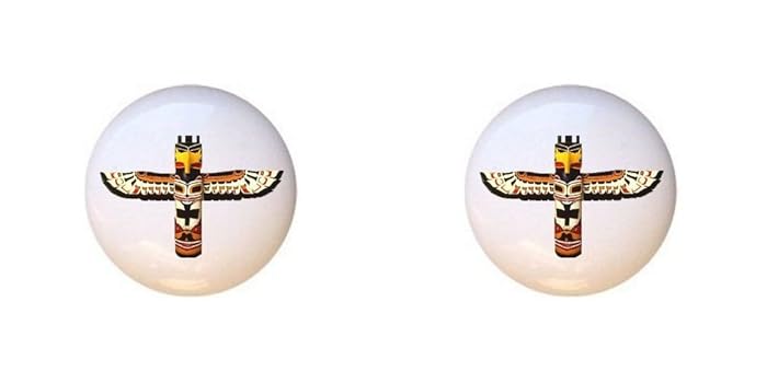 Amazon Com Set Of 2 Knobs Totem Pole Southwest Southwestern