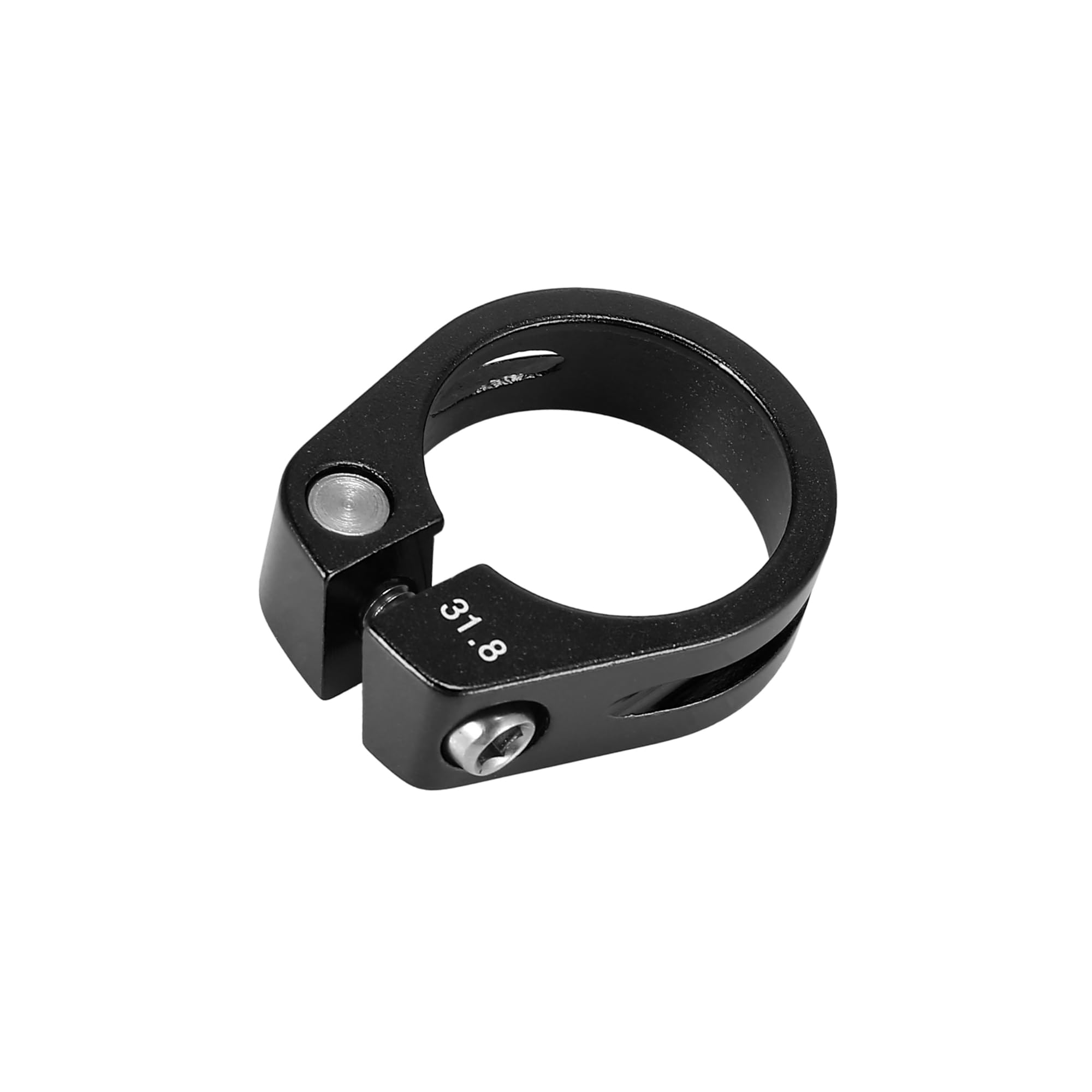 Hihaha 31.8mm Aluminium Alloy Bicycle Seat Post Clamp Seat Post Clip Black Durable Material