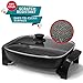 Elite Platinum EG-6203 Non-stick Deep Dish Heavy Duty Electric Skillet with Tempered Glass Vented Lid and Easy-Pour Spout, Dishwasher Safe, 1500W, 16" x 13" x 3.15" - 8 Quart, Black primary