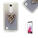 LG K10 Case with Free Screen Protector,Funyye Soft Gel TPU Slim Glitter Gradual Colour Changing With Love Hearts Ring Holder Protective Rubber Bumper Case Cover Shell for LG K10