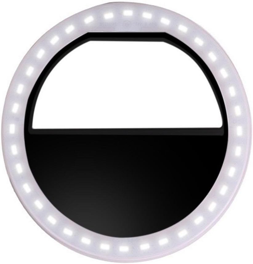 YIDUEO Selfie Ring Light for Phone Camera Photography Video 3-Level Brightness 36 LED Pearl White LED Clip On for All Smartphones/Tablets (Black)