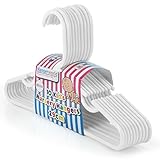 HANGERWORLD 20 White 11.4inch Plastic Kids Coat Clothes Garment Pants Skirt Bar Baby Toddler Hangers