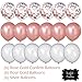 Rose Gold Party Decorations All-in-One Kit|18 inch Rose Gold Balloons, Rose Gold Confetti Balloons, Silver Balloons|Rose Gold Table Runner|Rose Gold Tinsel Curtain|Table Confetti|