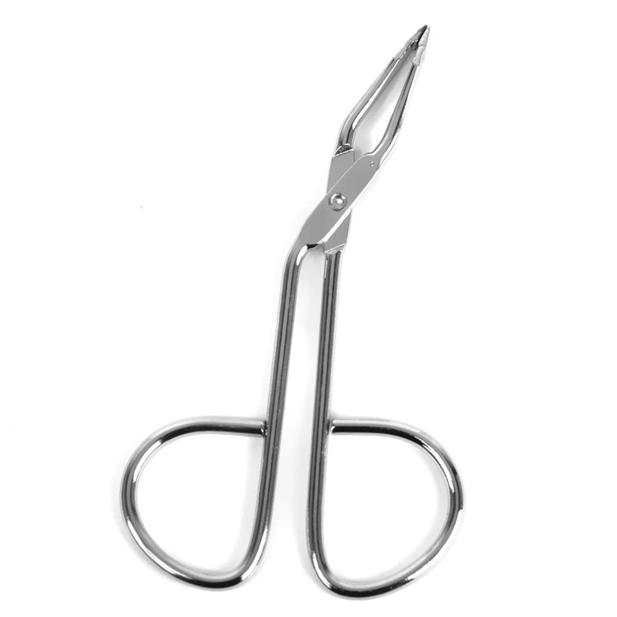 Eyebrow Tweezers Stainless Steel Professional Shaped Eyebrow Tweezers Clip with Easy Scissor Handle for Hair and Eyebrows Personal Care (Silver) 1Pc