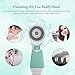 Facial Brush, USpicy Face And Body Electric Cleansing Brush with 4 Detachable Brush Heads, an Extra-Long Handle for Hard-to-Reach Areas and 2 Speed Settings IPX6 Waterproof, Medical Silicone Bristles