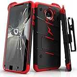 Motorola Moto Z Force Case, Zizo [Bolt Series] w/ [Moto Z Force Screen Protector] Kickstand [12 ft. Military Grade Drop Tested] Holster Clip- Z Force