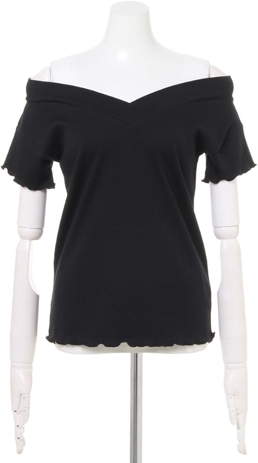 Amazon イング Ingni レースレイヤード オフショルトップス 1181 クロ M Tシャツ カットソー 通販