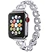 Moretek Jewelry Band for Apple Watch Series 1 & 2 & 3 42MM All Edition - Women Stainless Steel Crystal Diamond Replacement Bracelet Accessories Bands (Silver 42MM)