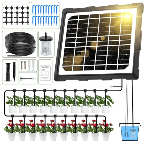 Solar Bewässerungssystem 2026 Automatische BewäSserung für 20 Topfpflanzen, Automatische Bewässerungssystem Garten mit 20M Tropfschlauch, Bewässerungs