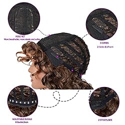 ANNIVIA Curly Wig with Bangs for Black Women Black