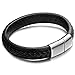 ORAZIO Leather Bracelet Braided Bangle for Men Stainless Steel Clasp,8.5 Inches,LB07B-8.5