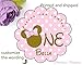 Pink and gold Mouse stickers Personalized, Printed and shipped set of 24 Mouse First Birthday Stickers