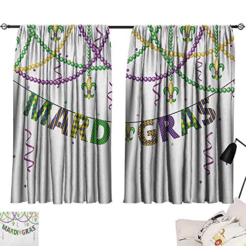 Mardi Gras Fashion Darkening Curtains Festive Design With Fleur De