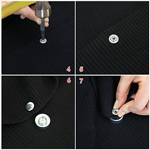 80 Pieces Stainless Steel Fastener Snap Set, Include Button Stud Socket and Eyelet,12.55mm Cap - Thumbnail 5