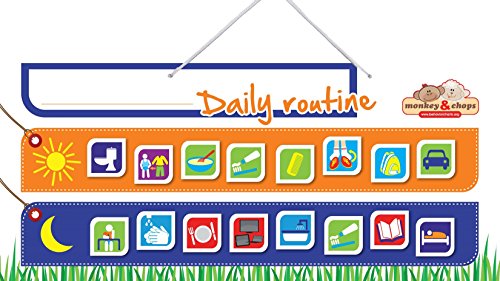 Buy Monkey & Chops Kids Daily Routine Chart - Magnetic Board to Hang on ...