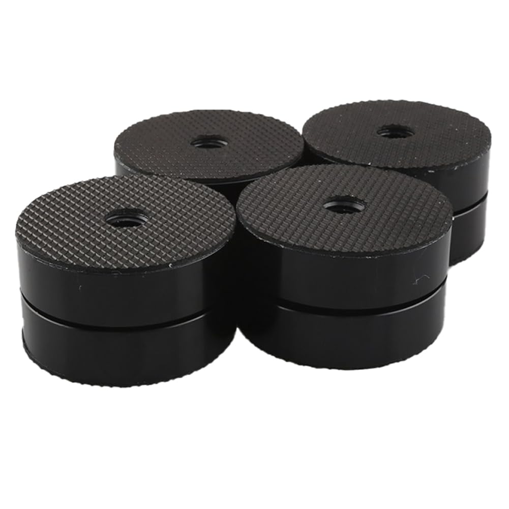 ROBMNE 4Piece HiFi Speaker Isolation Feet Cushion Pads Aluminum Vibration Dampener 40X23mm Black