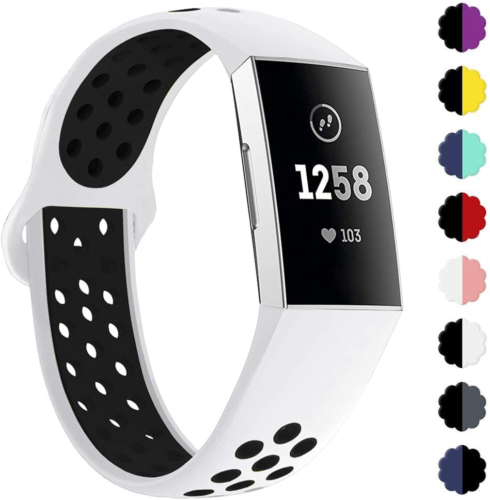 KIMILAR Armbänder Kompatibel mit Fitbit Charge 3 Armband, Zweifarbigen
