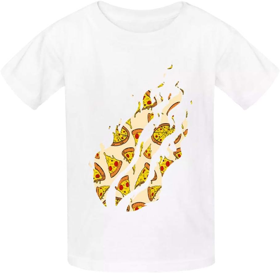 TIFOUTY Youth Pizza Preston Fire Nation Playz Gamer Flame 3D Print Crew Neck Short Sleeve T-Shirts Casual Soft Tee White