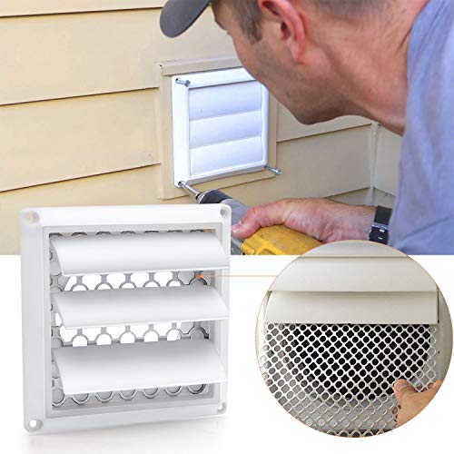 2 PACK Funmit 4 Inch Louvered Dryer Vent Cover Outdoor Including Metal