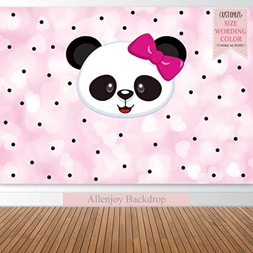 Allenjoy 7x5ft Pink Panda Backdrop For Baby Girl Shower Kids Baptism