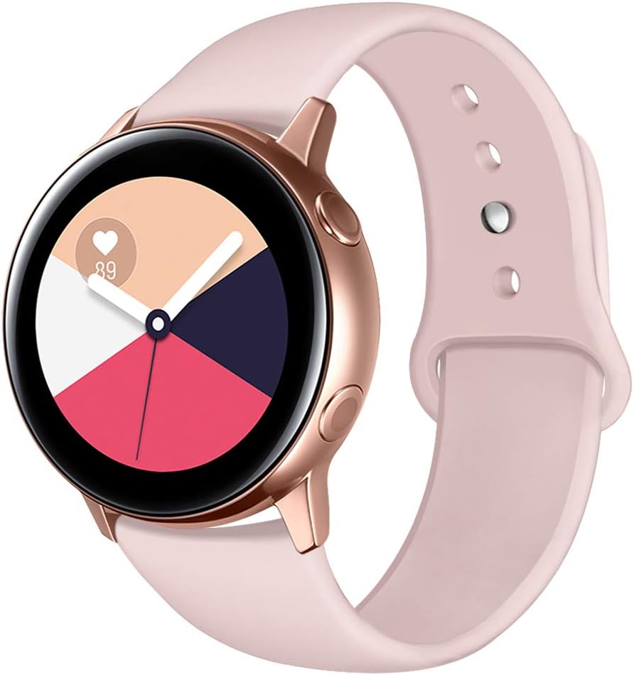 OenFoto Band Compatible SAMS ung Ga laxy Watch 42mm/ Galaxy Watch Active/Gear Sport, 20mm Soft Silicone Replacement Wristband for SAMS ung Ga laxy Smartwatch, Women Men, Large Small